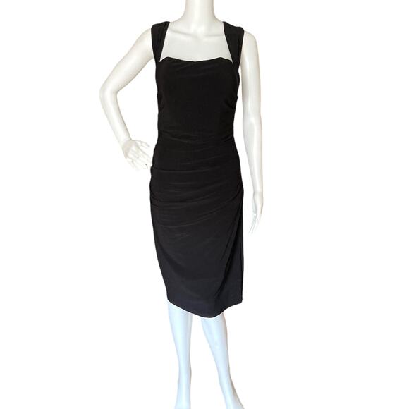 Laundry by Shelli Segal Square Neck Jersey Bodycon Dress Size 6 Retro Pinup - Picture 1 of 10